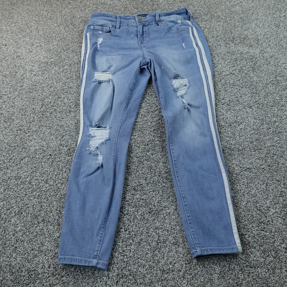 Torrid Jeans Womens 14 Light Blue Denim Pants High Rise Skinny Stretch Flex Rip